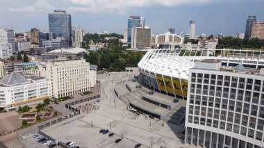 KYIV, UKRAINE - 17 Temmuz 2021 NSC Olimpiyatları. İHA gerçeklik görünümü