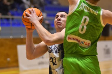 KHARKIV, UKRAINE - 12 Aralık 2021: Super League Pari Maçı, Sokoly vs BC Ternopil