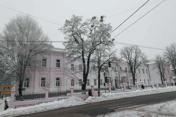 Kharkiv Ukraine Січня 2017 Сніг Вулицях Харкова Зимовий Ландшафт Міста — стокове фото