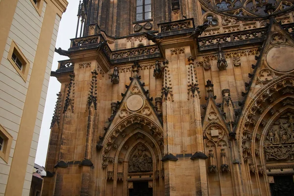 Prague Czech Republic October 2018 Saint Vitus Cathedral Facade Excellent — Fotografia de Stock