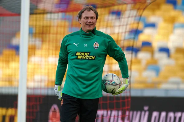 Kyiv Ukraine October 2021 Goalkeeper Andriy Pyatov Football Match Upl — Fotografia de Stock