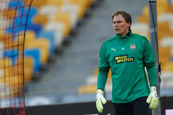 Kyiv Ukraine October 2021 Goalkeeper Andriy Pyatov Football Match Upl — Fotografia de Stock