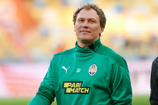 Kyiv Ukraine October 2021 Goalkeeper Andriy Pyatov Football Match Upl — Zdjęcie stockowe