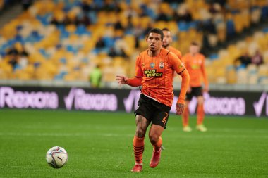 KYIV, UKRAINE - OCTOBER 15, 2021: defender Dodo (2). The football match of UPL, FC Shakhtar Donetsk vs FC Zorya Luhansk