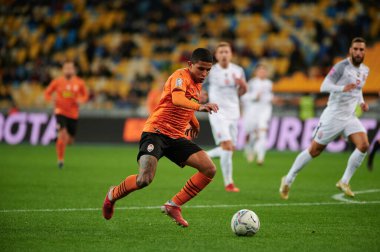 KYIV, UKRAINE - OCTOBER 15, 2021: defender Dodo (2). The football match of UPL, FC Shakhtar Donetsk vs FC Zorya Luhansk