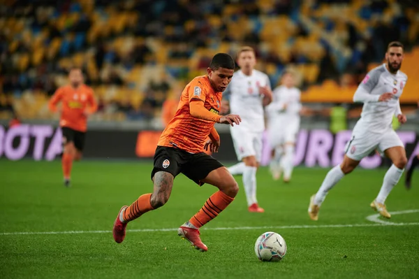 KYIV, UKRAINE - OCTOBER 15, 2021: defender Dodo (2). The football match of UPL, FC Shakhtar Donetsk vs FC Zorya Luhansk