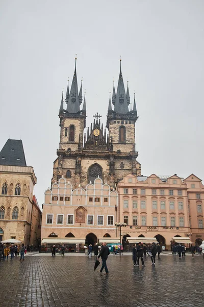 Prague République Tchèque Octobre 2018 Place Vieille Ville Église Notre — Photo