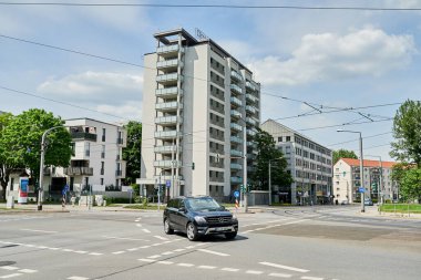 DRESDEN, GERMANY - 16 Mayıs 2017: Dresden Caddesi. 