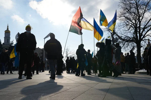Kharkiv Ukraine February 2022 우크라이나 우크라이나 러시아 전쟁에 민족주의자 러시아 — 스톡 사진