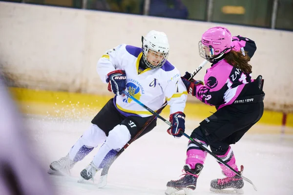 Kharkiv Ucrania Febrero 2022 Partido Liga Femenina Hockey Uhl Juego —  Fotos de Stock