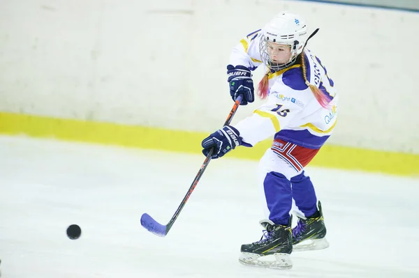 Kharkiv Ukraine February 2022 Kampen Mellom Kvinnenes Hockeyliga Uhl Kamp – stockfoto