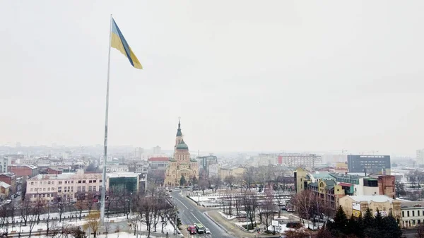 哈尔科夫 2022年2月16日 和平的哈尔科夫市 靠近俄罗斯边境的城市 对东乌克兰的战争 — 图库照片