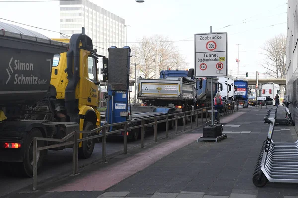 Allemagne Cologne Mars 2022 Manifestation Des Camions Contre Hausse Des — Photo