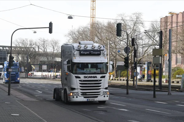 Niemcy Kolognia Marca 2022 Protesty Ciężarówek Przeciwko Wzrostowi Cen Oleju — Zdjęcie stockowe
