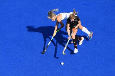 ALMANLIK, MOENCHENGLADBACH - 26 Mart 2022: kazandıktan sonra Alman. FIH Hokey Pro League, Deutschland - ABD