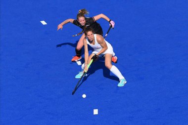 ALMANLIK, MOENCHENGLADBACH - 26 Mart 2022: kazandıktan sonra Alman. FIH Hokey Pro League, Deutschland - ABD