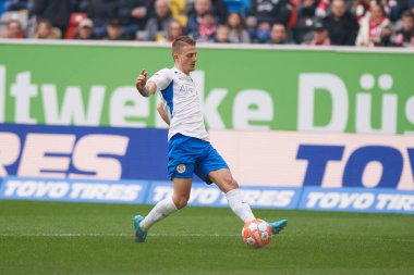 DUESSELDORF, ALMANY - 8 Nisan 2022: Futbol maçı Bundesliga 2 Fortuna - Hansa
