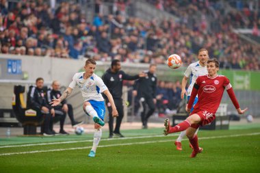 DUESSELDORF, ALMANY - 8 Nisan 2022: Nico Neidhart. Futbol maçı Bundesliga 2 Fortuna - Hansa