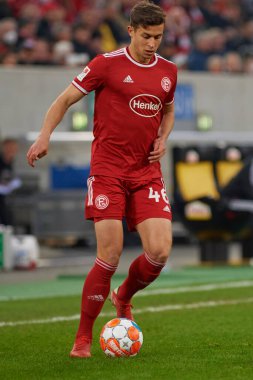 BEKSELDORF, ALMANA - 8 NİSAN 2022 Tim Oberdorf. Futbol maçı Bundesliga 2 Fortuna - Hansa