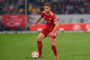 BEKSELDORF, ALMANA - 8 NİSAN 2022 Tim Oberdorf. Futbol maçı Bundesliga 2 Fortuna - Hansa