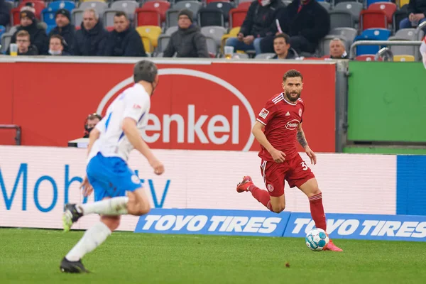DUESSELDORF, ALMANY - 8 Nisan 2022: Futbol maçı Bundesliga 2 Fortuna - Hansa