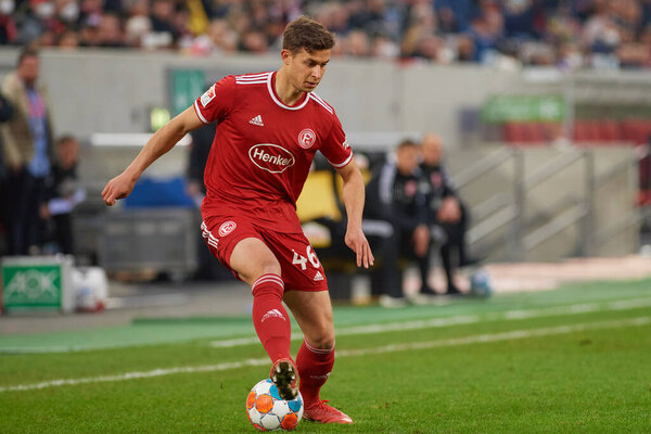 DUESSELDORF, GERMANY - 8 апреля 2022: Тим Обердорф. Футбольный матч Бундеслиги 2 Фортуна - Ханса