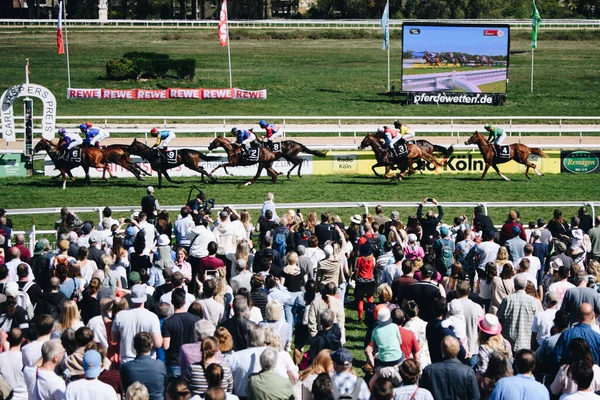 ALMANY, COLOGNE - 18 Nisan 2022: Atçılık FC-Renntag - Carl Jaspers Preis güneşli havalarda. 
