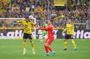 GERMANY, DORTMUND - 2 Nisan 2022: Bundesliga Borussia Dortmund-RB Leipzig maçı Signal Iduna Park 'ta