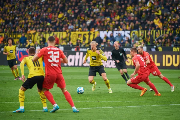 Alemania Dortmund Abril 2022 Erling Haaland Partido Bundesliga Borussia Dortmund — Foto de Stock