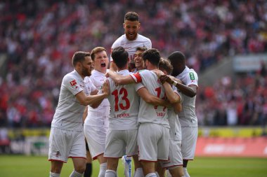 KOELN, GERMANY - 23 Nisan 2022: Futbol maçı Bundesliga Koln - Arminia