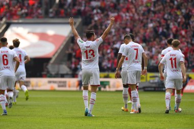 KOELN, GERMANY - 23 Nisan 2022: Futbol maçı Bundesliga Koln - Arminia