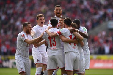 KOELN, GERMANY - 23 Nisan 2022: Futbol maçı Bundesliga Koln - Arminia