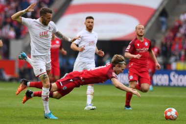 KOELN, GERMANY - 23 Nisan 2022: Futbol maçı Bundesliga Koln - Arminia