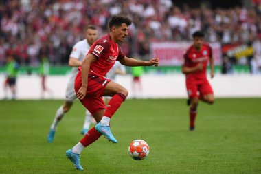 KOELN, GERMANY - 23 Nisan 2022: Futbol maçı Bundesliga Koln - Arminia