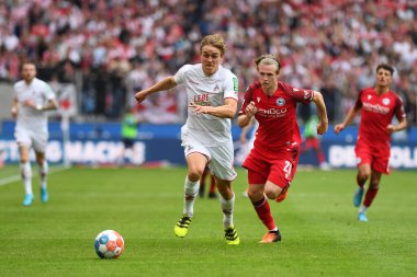 KOELN, GERMANY - 23 Nisan 2022: Futbol maçı Bundesliga Koln - Arminia