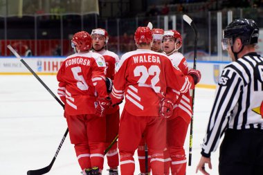 TYCHY, POLAND - 29 Nisan 2022: IIHF 2022 Buz Hokeyi Dünya Şampiyonası Div 1B Sırbistan - Polonya