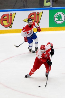 TYCHY, POLAND - 29 Nisan 2022: IIHF 2022 Buz Hokeyi Dünya Şampiyonası Div 1B Sırbistan - Polonya