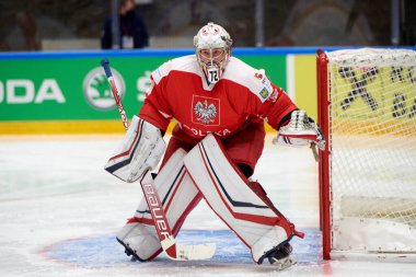 TYCHY, POLAND - 29 Nisan 2022: IIHF 2022 Buz Hokeyi Dünya Şampiyonası Div 1B Sırbistan - Polonya