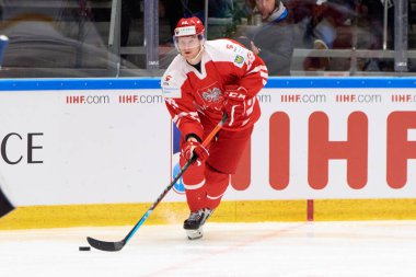 TYCHY, POLAND - 29 Nisan 2022: IIHF 2022 Buz Hokeyi Dünya Şampiyonası Div 1B Sırbistan - Polonya