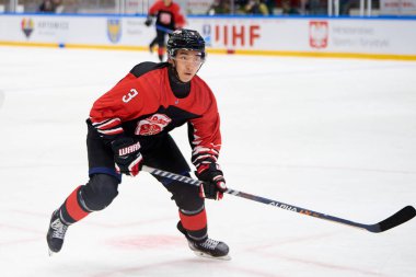 TYCHY, POLAND - 28 Nisan 2022: IIHF 2022 Buz Hokeyi Dünya Şampiyonası Div 1B Japonya - Estonya