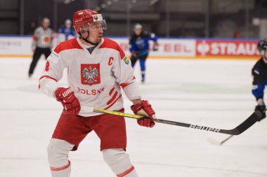 TYCHY, POLAND - 26 Nisan 2022: IIHF 2022 Buz Hokeyi Dünya Şampiyonası Div 1B Polonya - Estonya