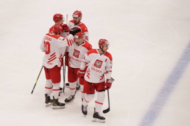 TYCHY, POLAND - 26 Nisan 2022: IIHF 2022 Buz Hokeyi Dünya Şampiyonası Div 1B Polonya - Estonya