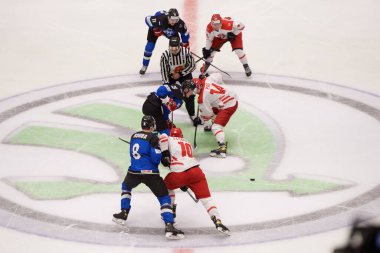 TYCHY, POLAND - 26 Nisan 2022: IIHF 2022 Buz Hokeyi Dünya Şampiyonası Div 1B Polonya - Estonya