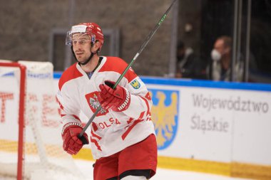 TYCHY, POLAND - 26 Nisan 2022: IIHF 2022 Buz Hokeyi Dünya Şampiyonası Div 1B Polonya - Estonya