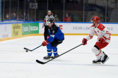 TYCHY, POLAND - 26 Nisan 2022: IIHF 2022 Buz Hokeyi Dünya Şampiyonası Div 1B Polonya - Estonya