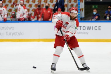 TYCHY, POLAND - 26 Nisan 2022: IIHF 2022 Buz Hokeyi Dünya Şampiyonası Div 1B Polonya - Estonya