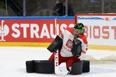 TYCHY, POLAND - 26 Nisan 2022: IIHF 2022 Buz Hokeyi Dünya Şampiyonası Div 1B Polonya - Estonya
