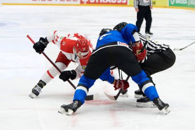 TYCHY, POLAND - 26 Nisan 2022: IIHF 2022 Buz Hokeyi Dünya Şampiyonası Div 1B Polonya - Estonya