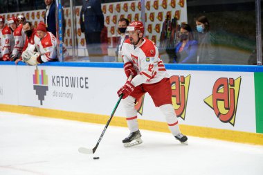 TYCHY, POLAND - 26 Nisan 2022: IIHF 2022 Buz Hokeyi Dünya Şampiyonası Div 1B Polonya - Estonya