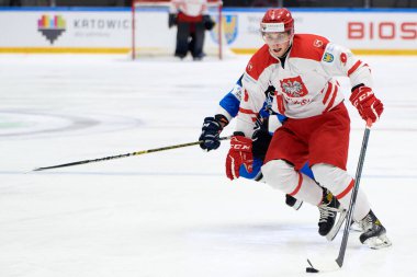TYCHY, POLAND - 26 Nisan 2022: IIHF 2022 Buz Hokeyi Dünya Şampiyonası Div 1B Polonya - Estonya